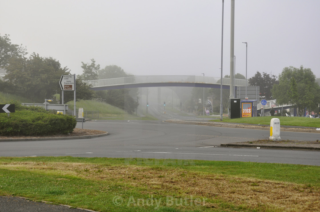 "UK Weather - Misty morning in Eastbourne." stock image