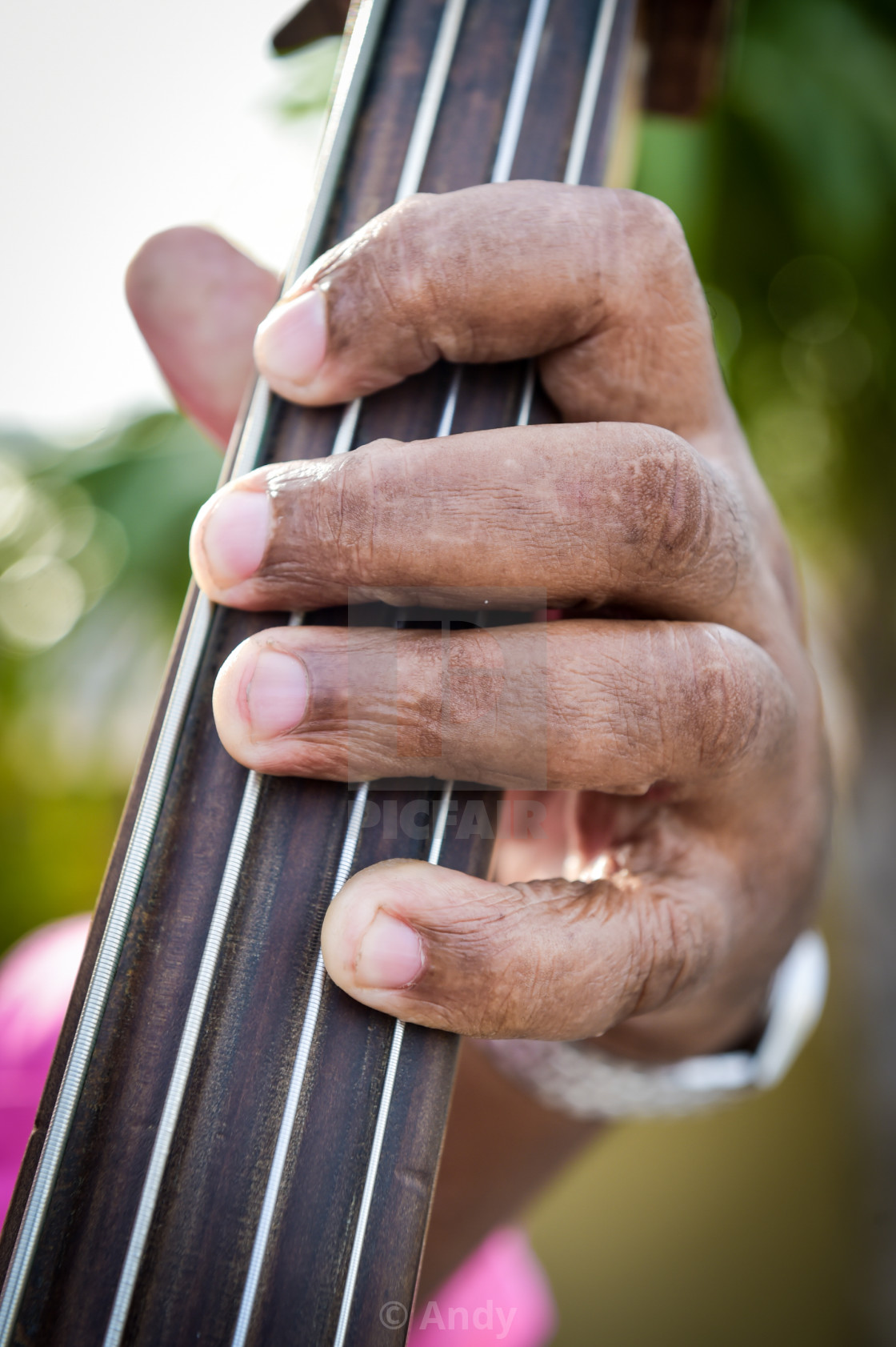 "Fingers on the Bass" stock image
