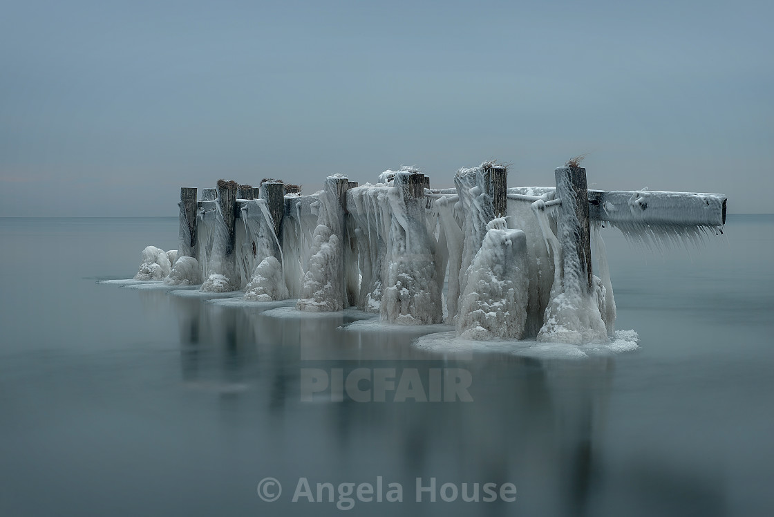 "Old Frozen Pier" stock image