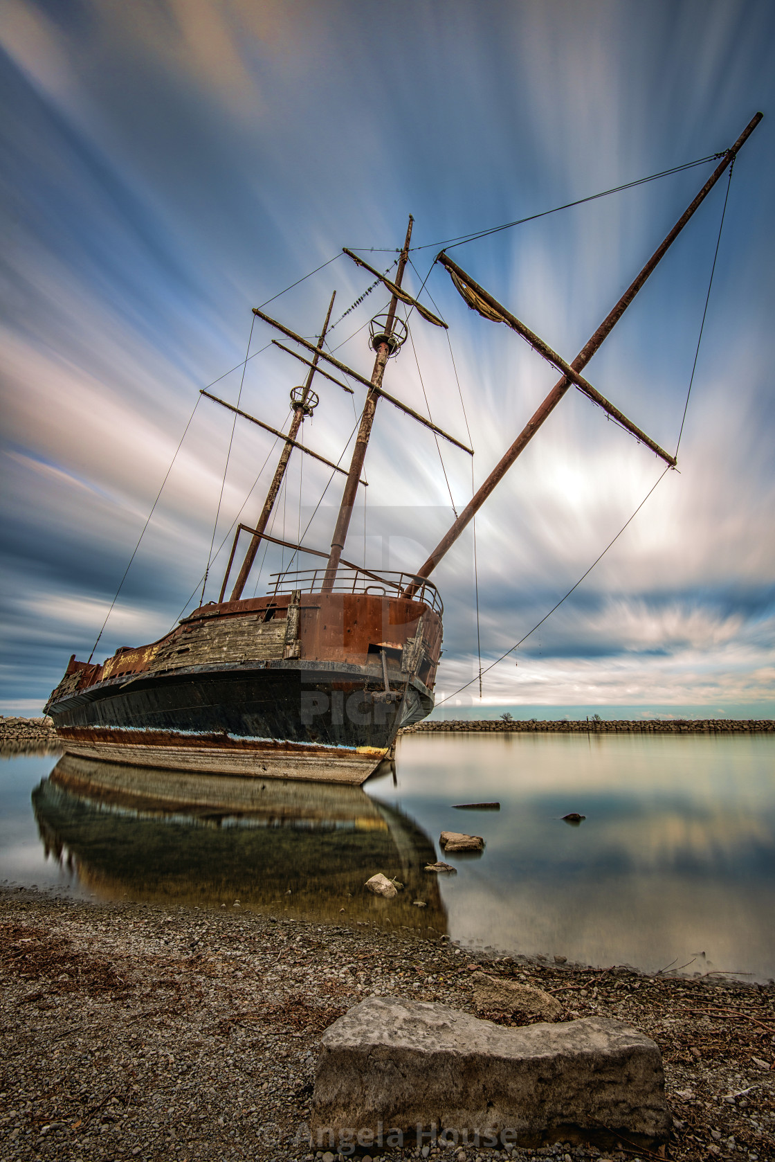 "Replica of the La Grande Hermine, Lincoln Ontario" stock image