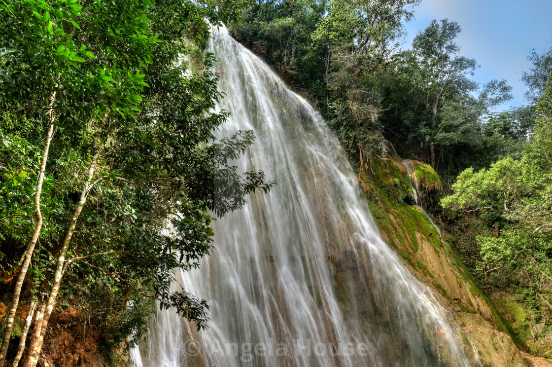 "El Limon Waterfall, Samana Dominican Republic" stock image