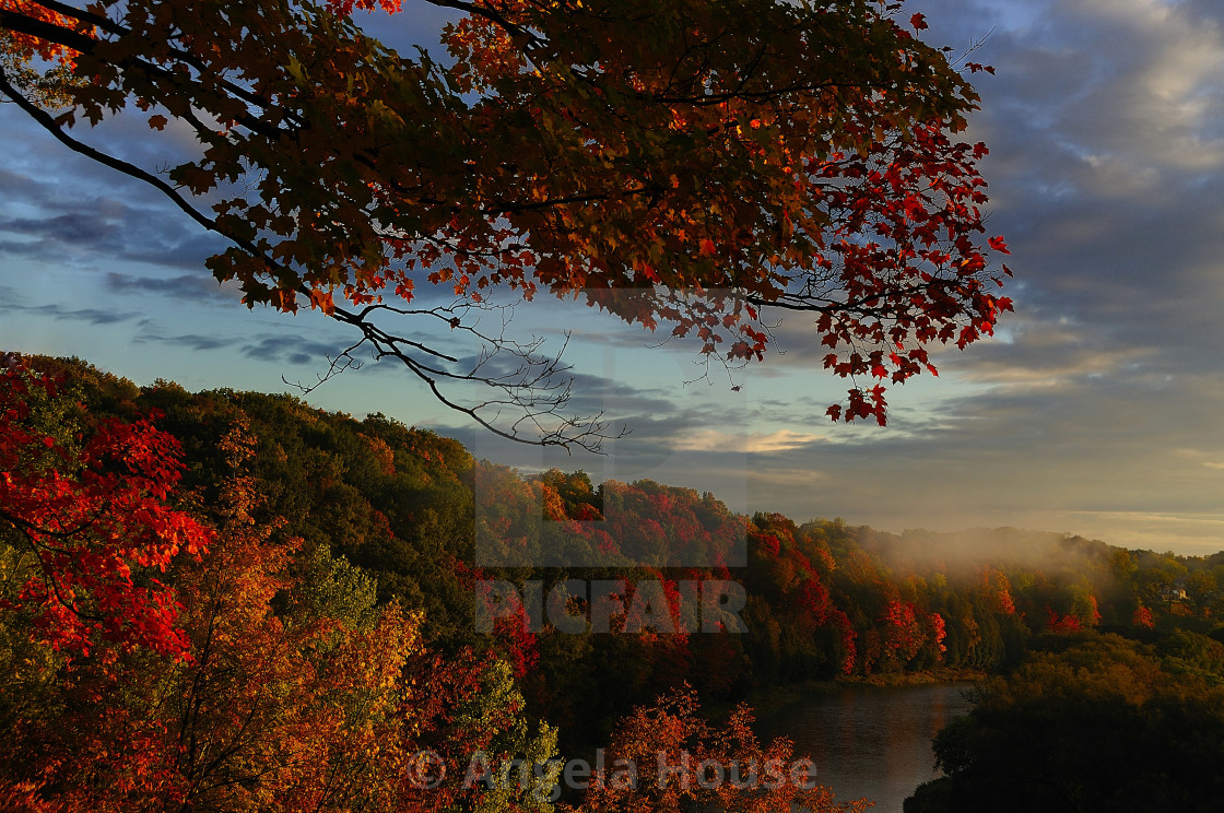 "Sunrise at Homer Watson Park overlook, Kitchener" stock image