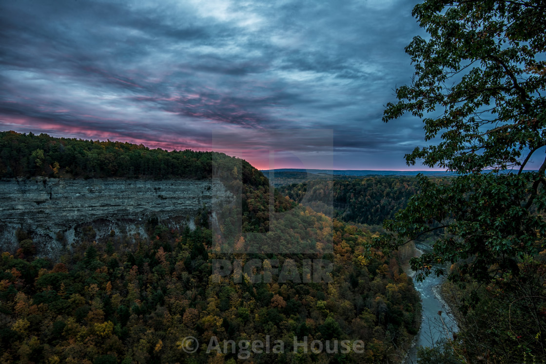 "Sunrise at Lethworth State Park" stock image