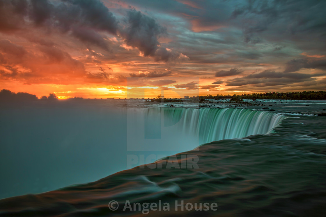 "Sunrise at Niagara Falls, Ontario" stock image