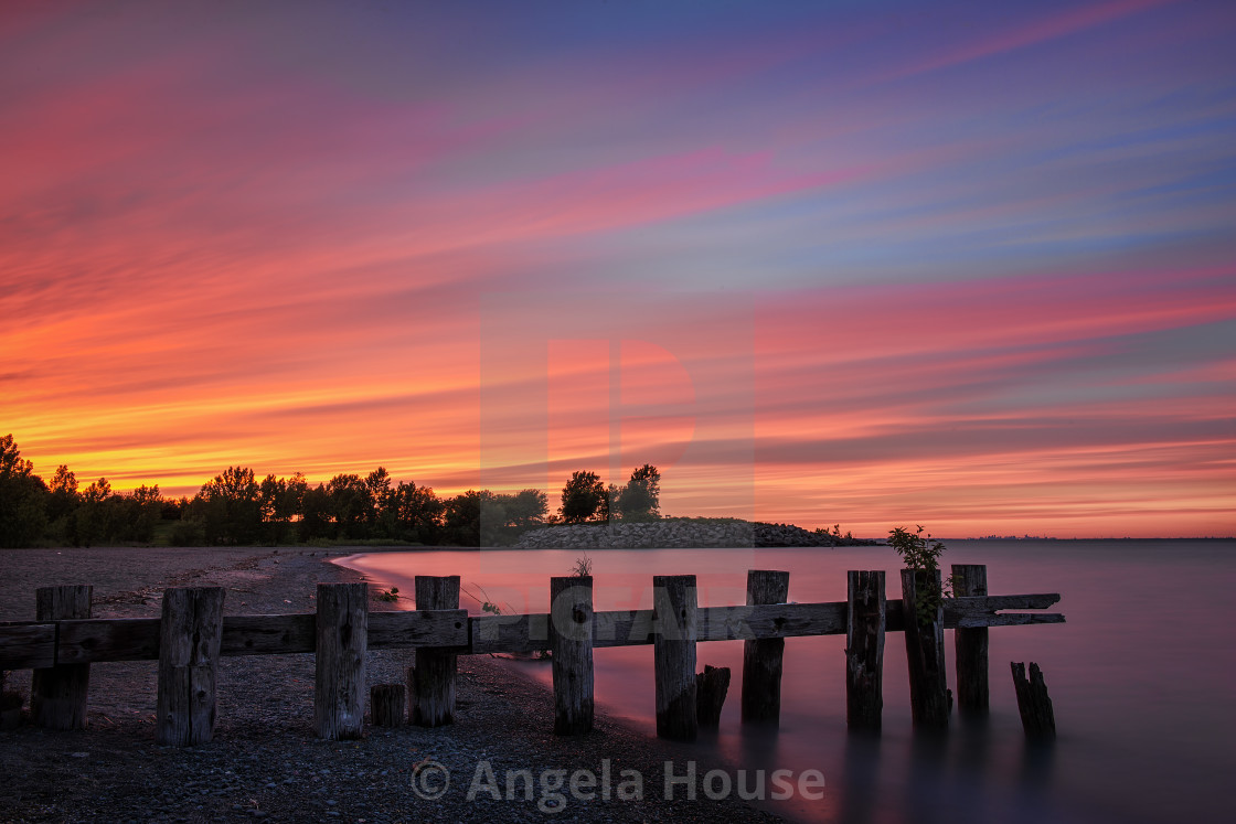 "Sunset at Fifty Point Pier" stock image