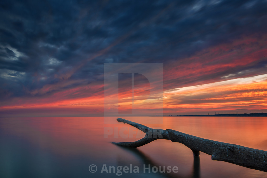 "Sunset at Port Burwell Ontario" stock image