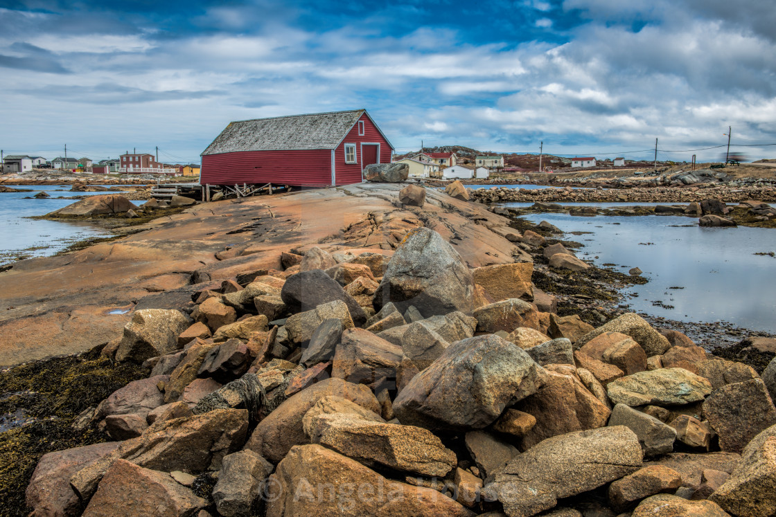 "Tilting Harbour, Fogo Island" stock image