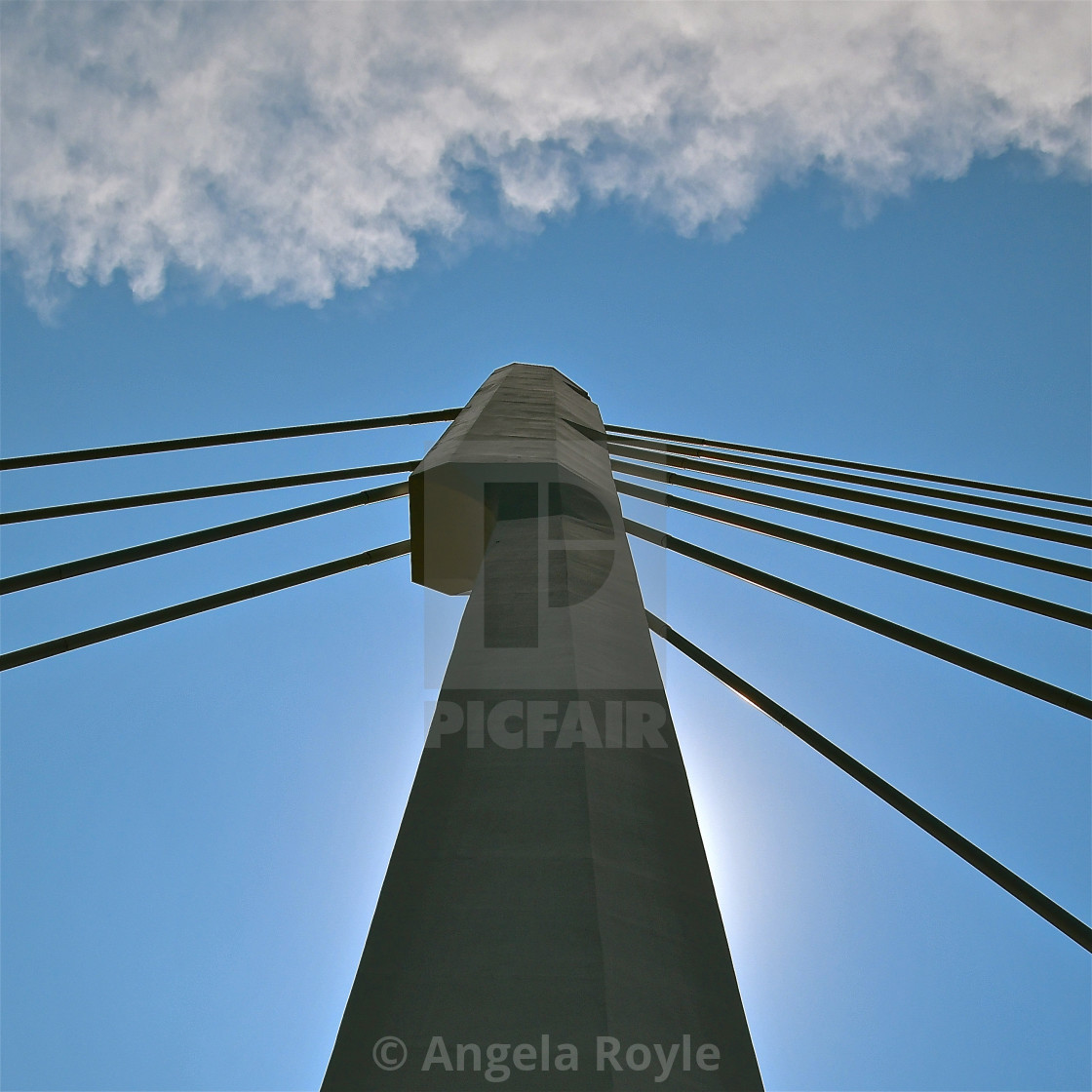 "Pillar and cables" stock image