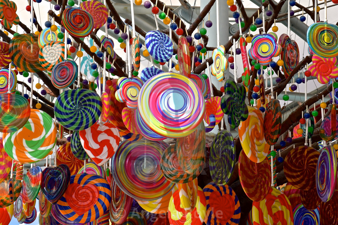 "Masses of colourful lollies and candies" stock image