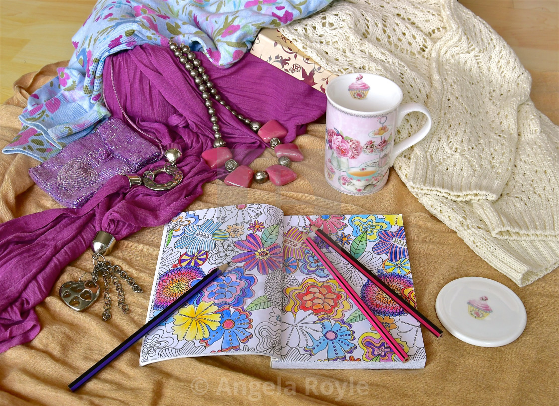 "Still life of pink objects" stock image