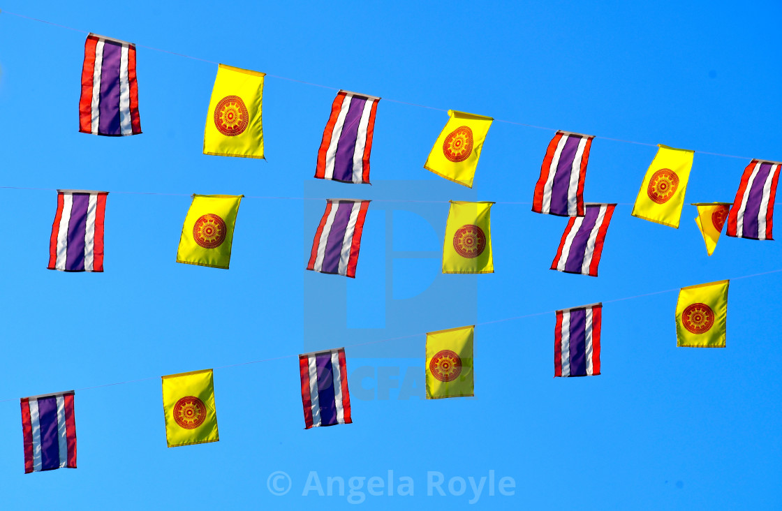 "Strings of Thai flags" stock image