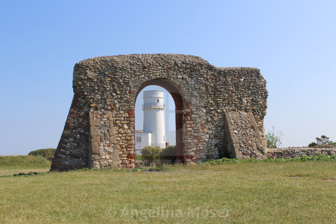 "St Edmunds Chapel and Old Hunstanton Lighthouse" by Angelina Moser - $37.76 "St Edmunds Chapel and Old Hunstanton Lighthouse" stock image