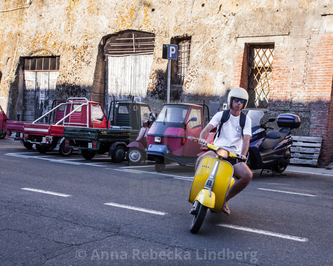 "Vespa Driver" stock image