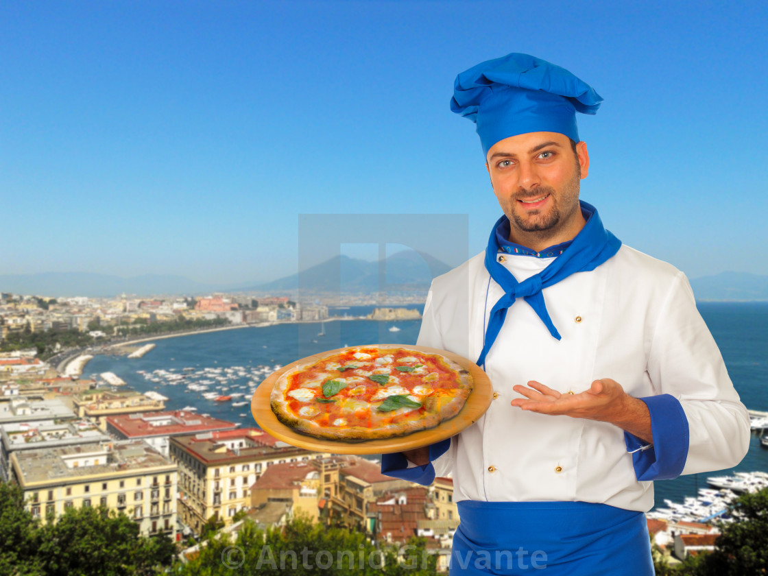 "Pizza maker with margherita pizza in Naples." by Antonio Gravante - $10.72 "Pizza maker with margherita pizza in Naples." stock image