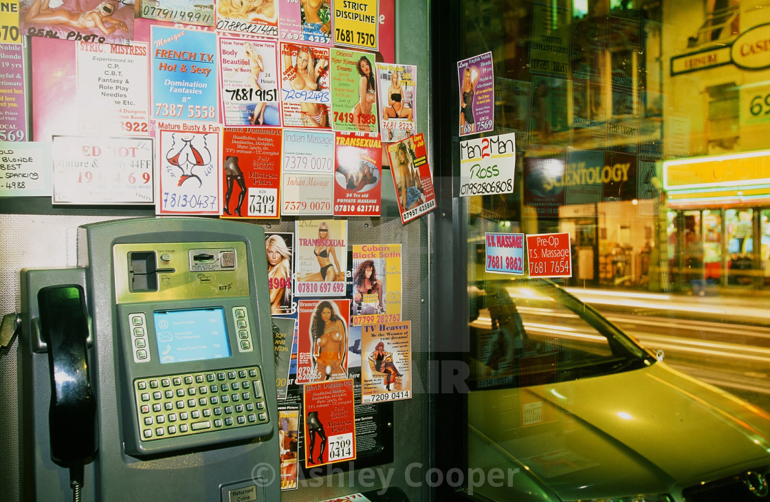 Cards for sleazy porn lines in a London phone box - License, download or  print for Â£37.20 | Photos | Picfair