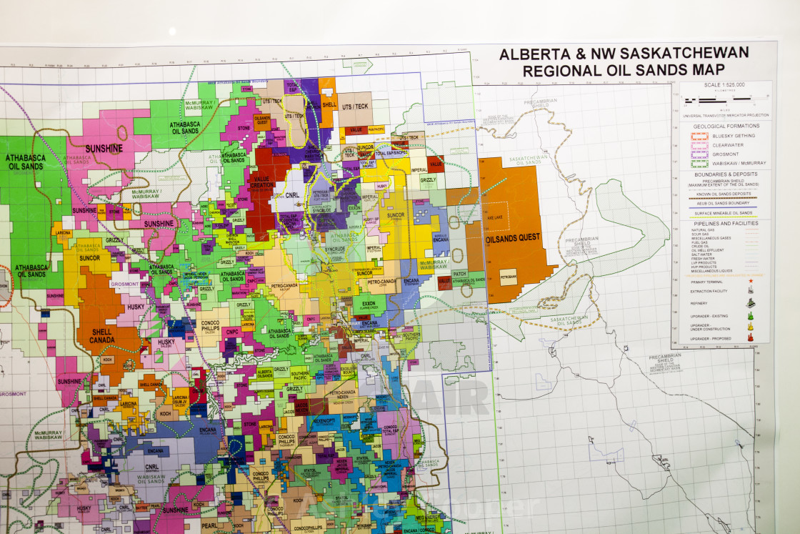 Alberta Tar Sands Map A Map Of The Athabasca Tar Sands In Alberta, Canada. The Tar Sands Are  The... - License, Download Or Print For £37.20 | Photos | Picfair