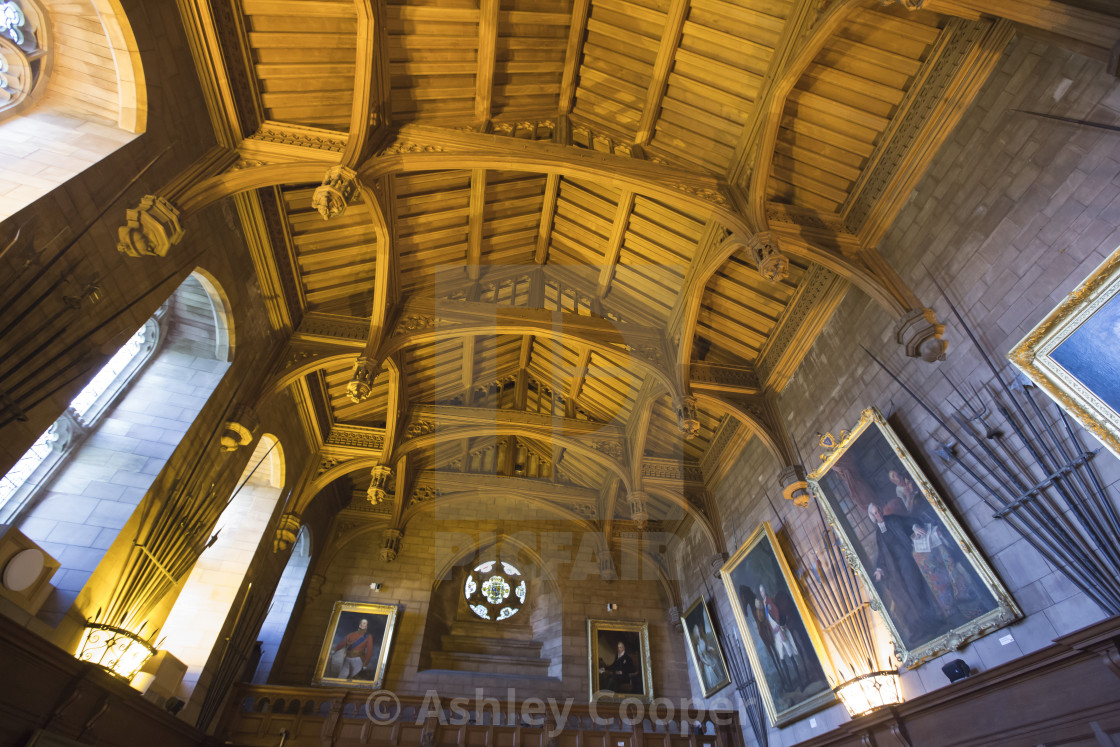 The Vaulted Wooden Ceiling In The Great Hall At Bamburgh