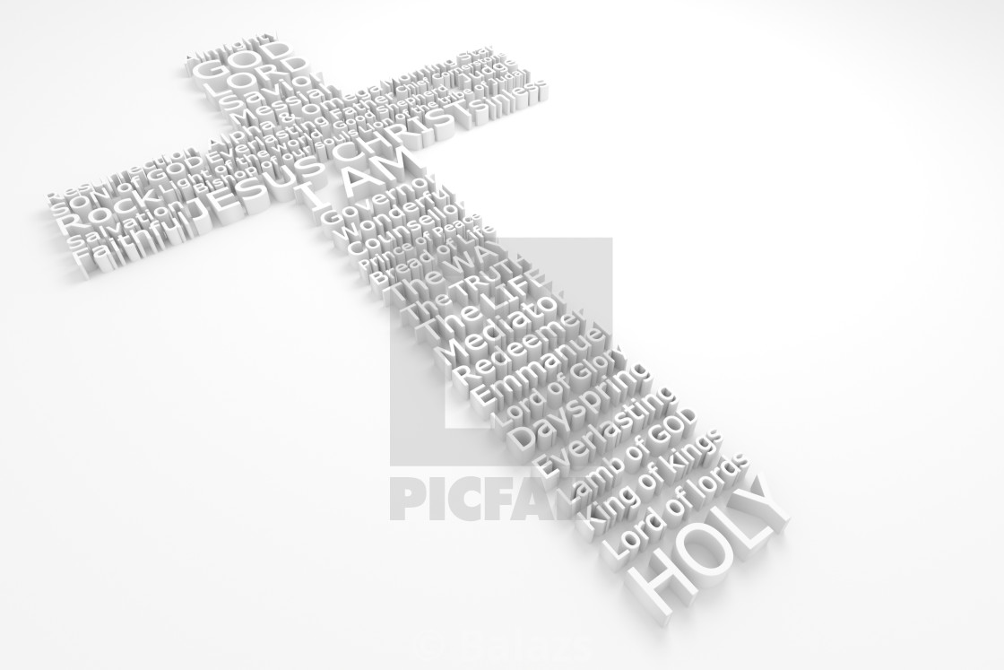 Cross With Biblical Names Of Jesus Christ License Download Or