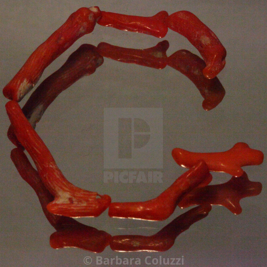 "Alphabet of red coral: G" stock image