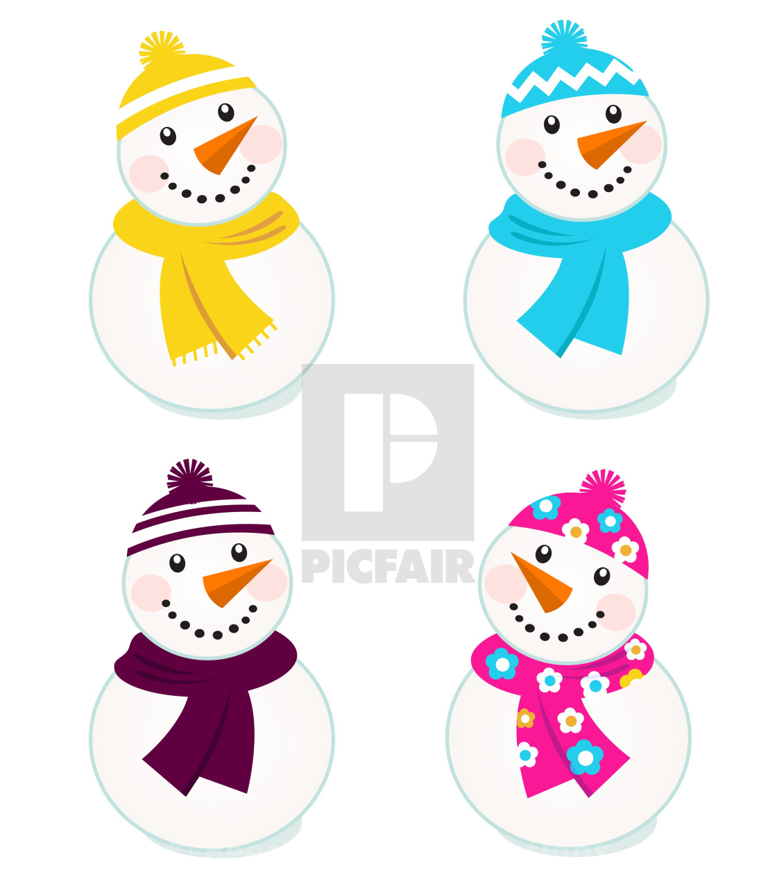 Cute Snowman Collection Simple Drawing License Download Or Print For 14 Photos Picfair