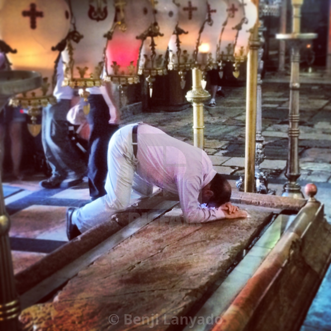 "Stone of Unction, Church of the Holy Sepulchre" stock image