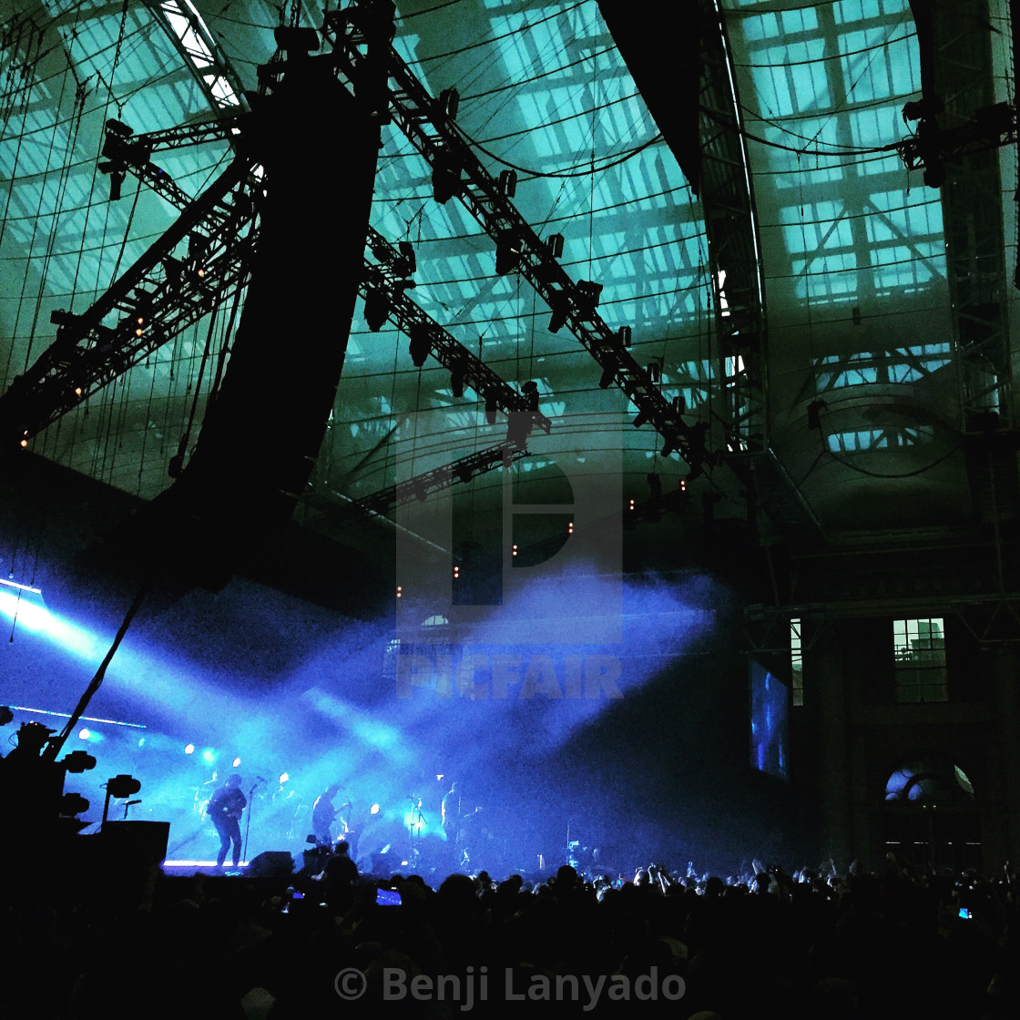 "Band on stage at Alexandra Palace" stock image