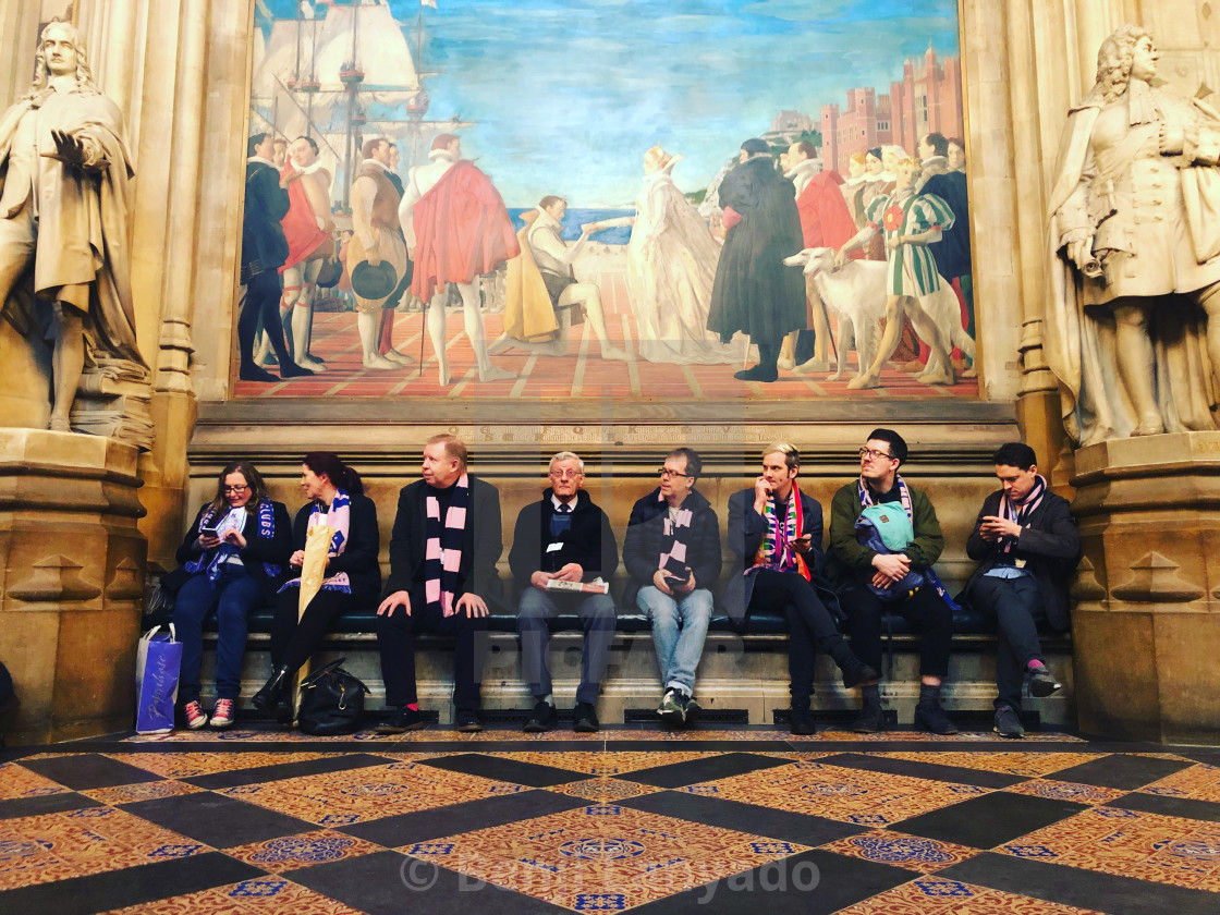 "Dulwich Hamlet fans at Parliament" stock image