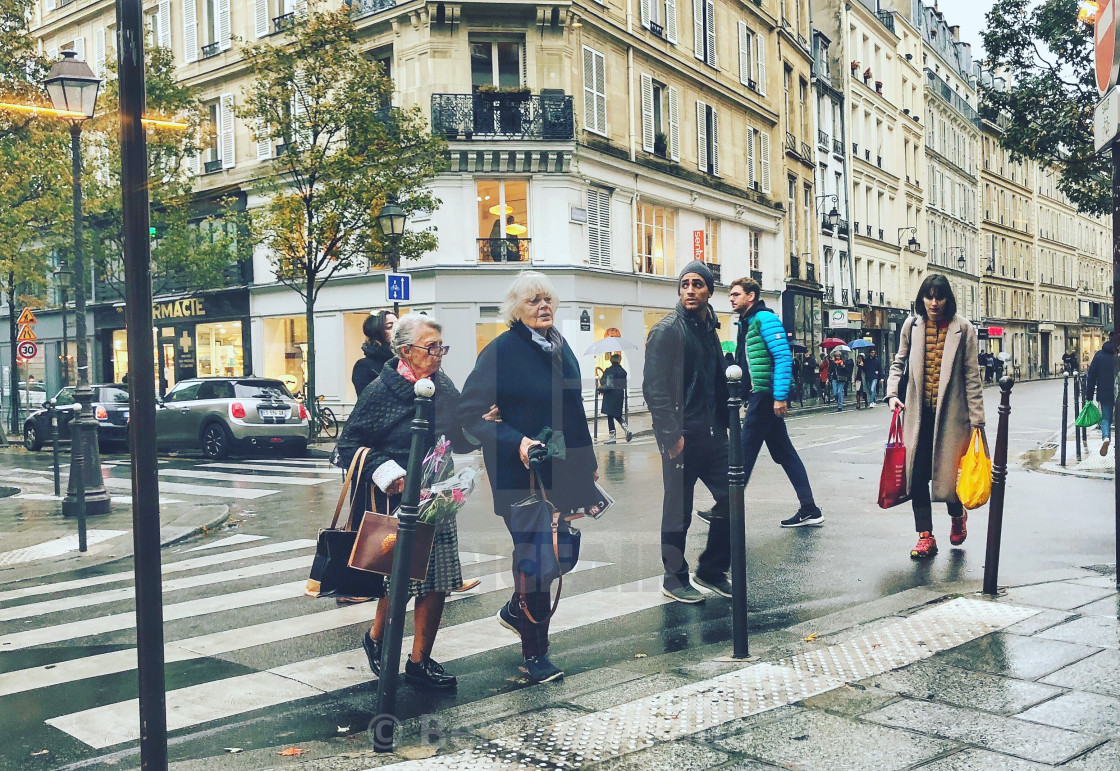 "Paris street scene - Autumn in the Marais" stock image