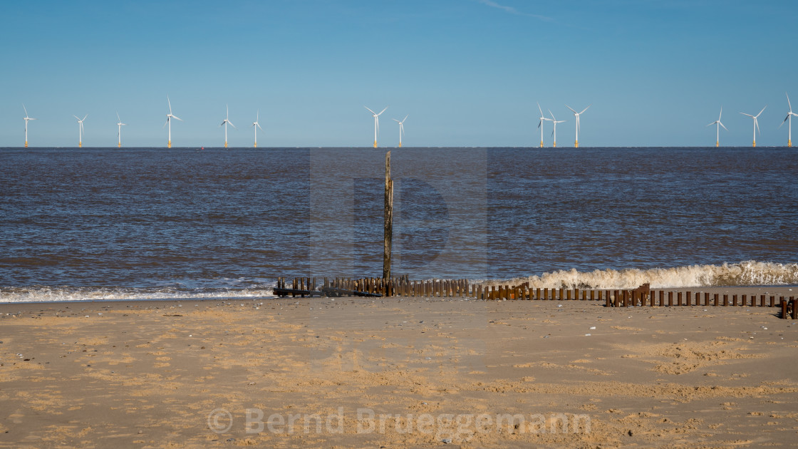 "North sea coast in Caister-on-Sea, Norfolk, England, UK" stock image