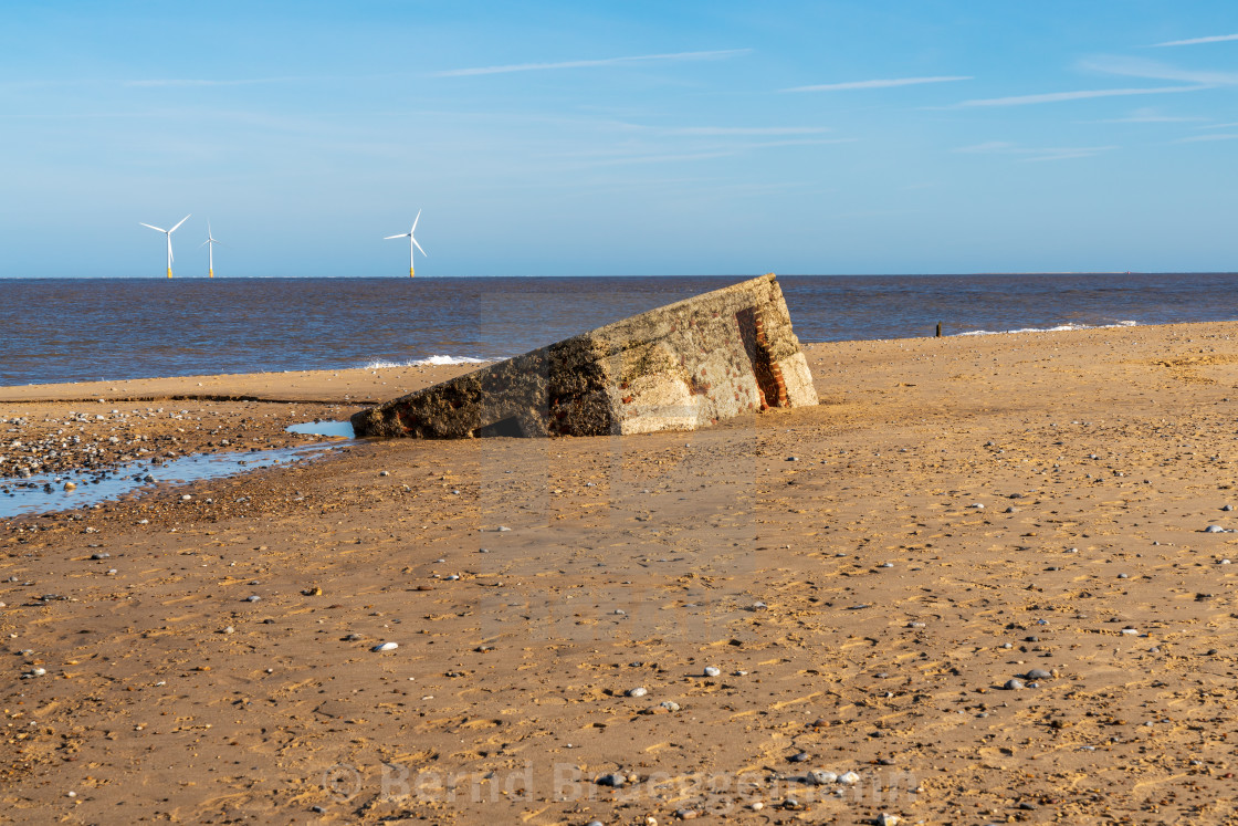 "North sea coast in Caister-on-Sea, Norfolk, England, UK" stock image