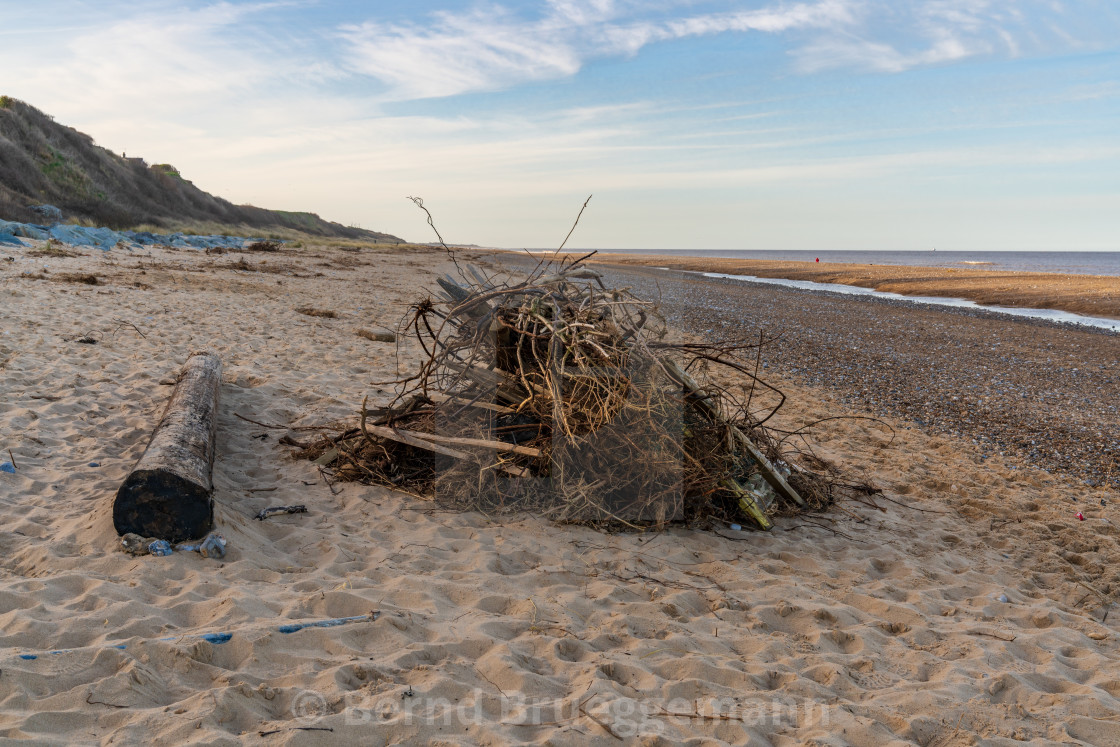 "North Sea coast in California, Norfolk, England, UK" stock image