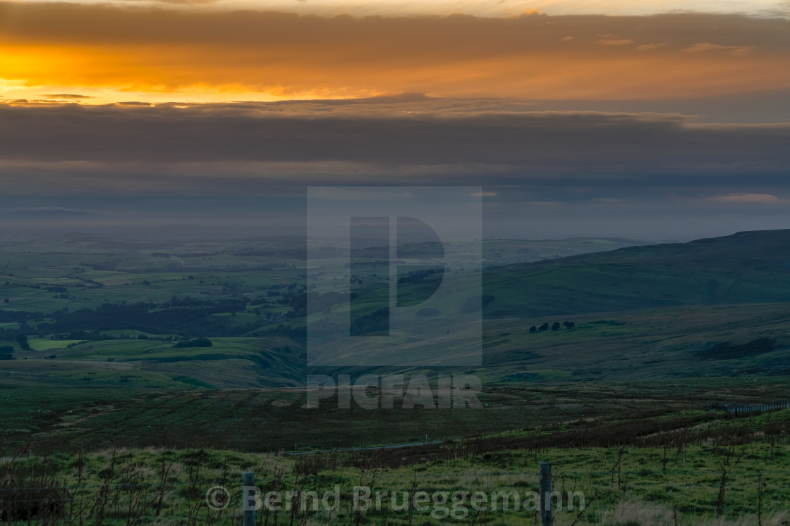 "Evening dust at Hartside Top, England, UK" stock image