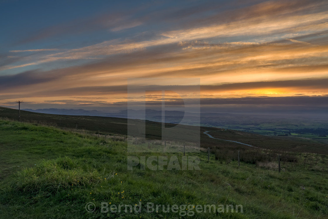 "Evening dust at Hartside Top, England, UK" stock image