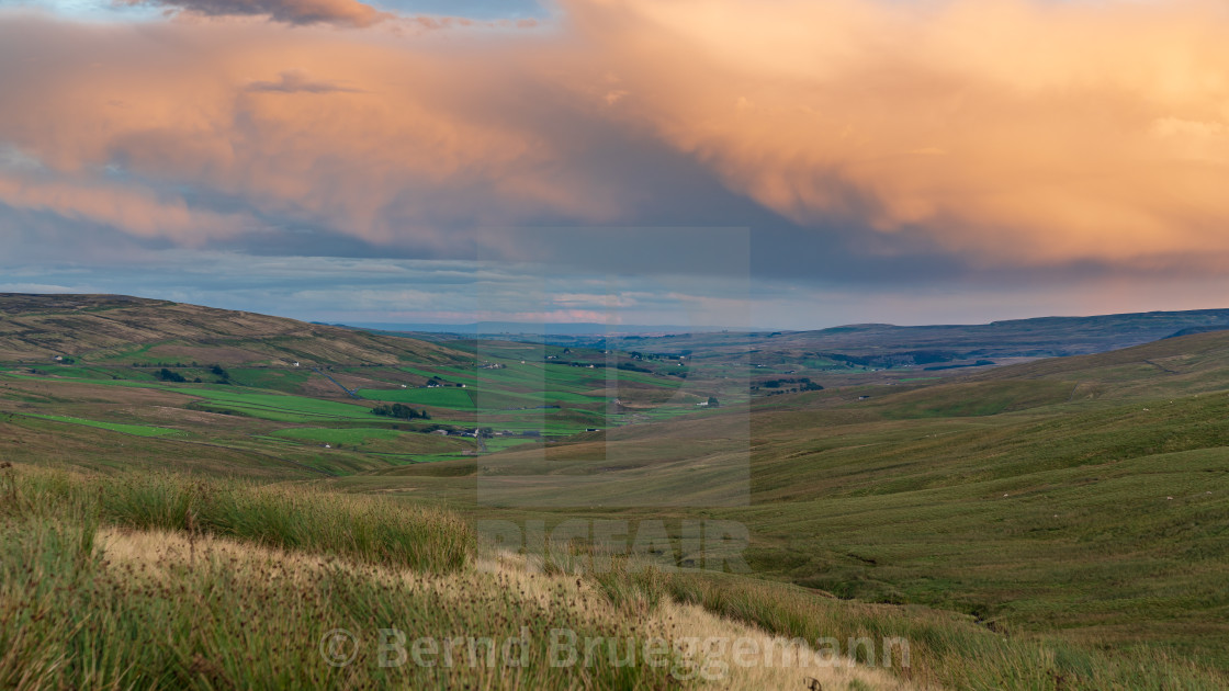 "North Pennines landscape near Garrigill, England" stock image