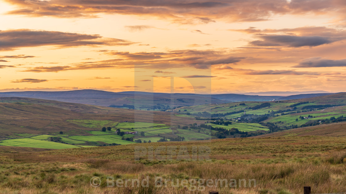 "North Pennines landscape near Garrigill, England" stock image