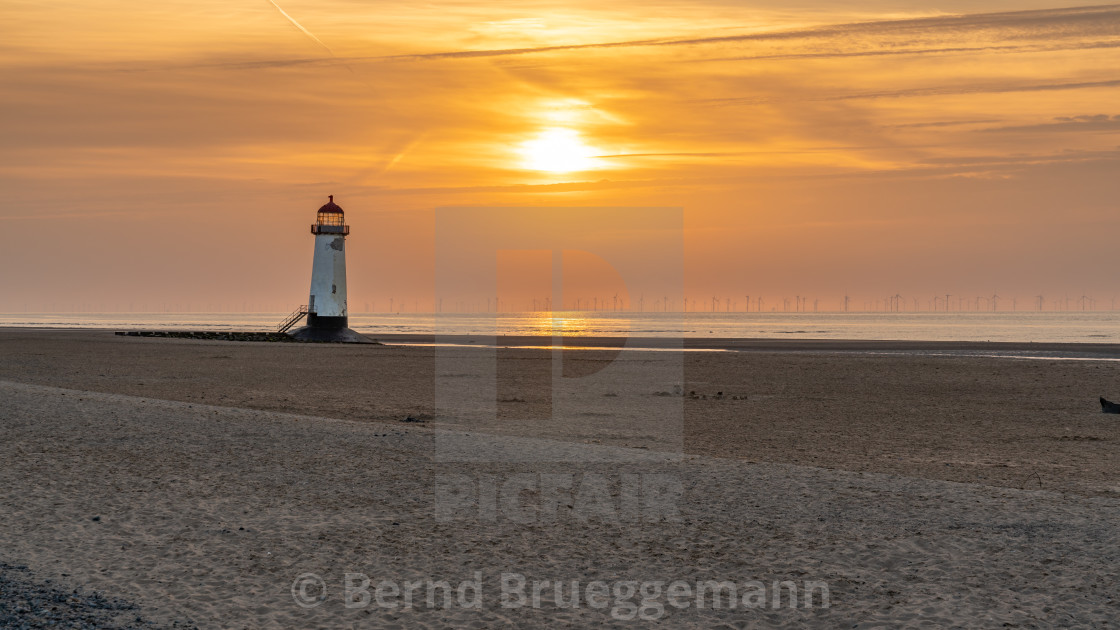 "Talacre Lighthouse, Clwyd, Wales, UK" stock image