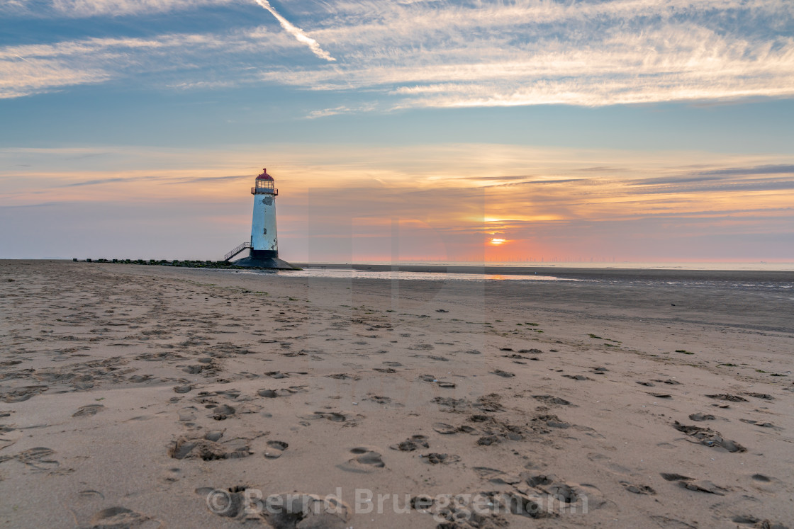 "Talacre Lighthouse, Clwyd, Wales, UK" stock image