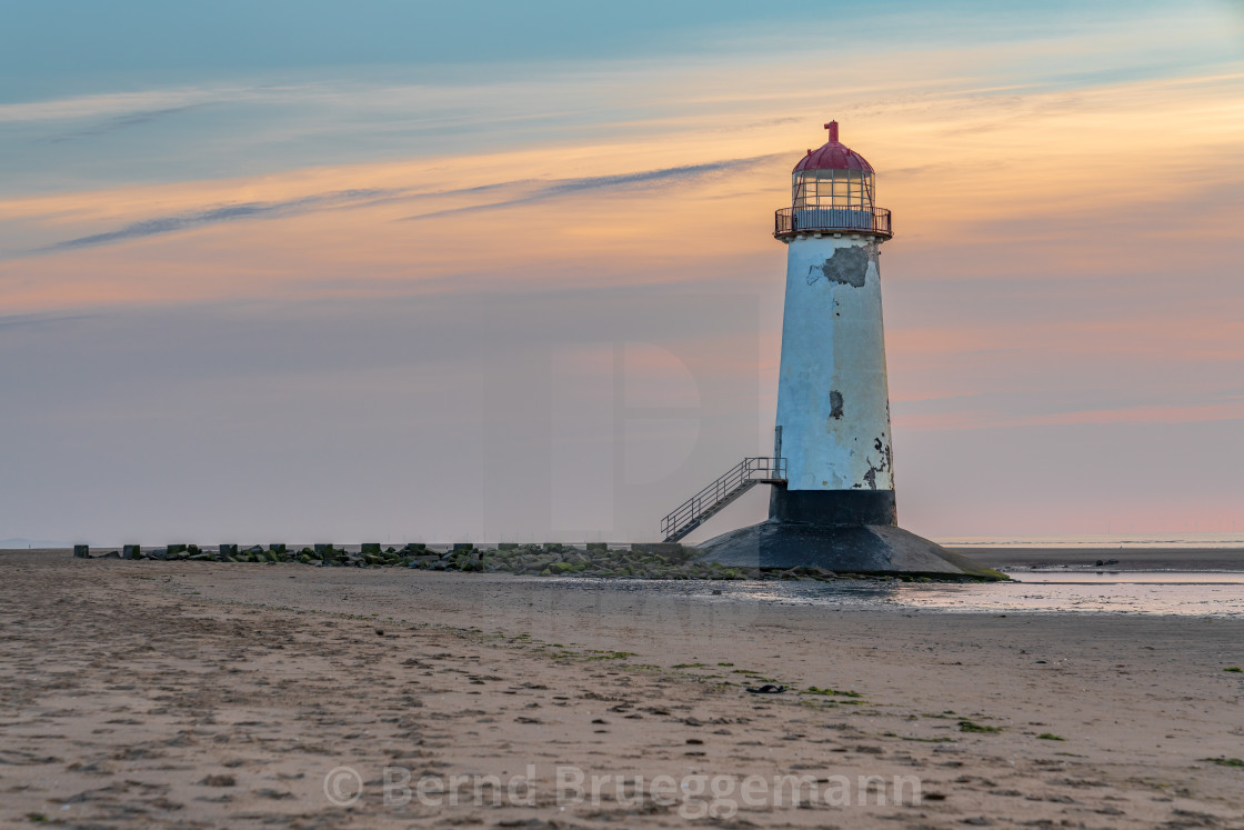 "Talacre Lighthouse, Clwyd, Wales, UK" stock image