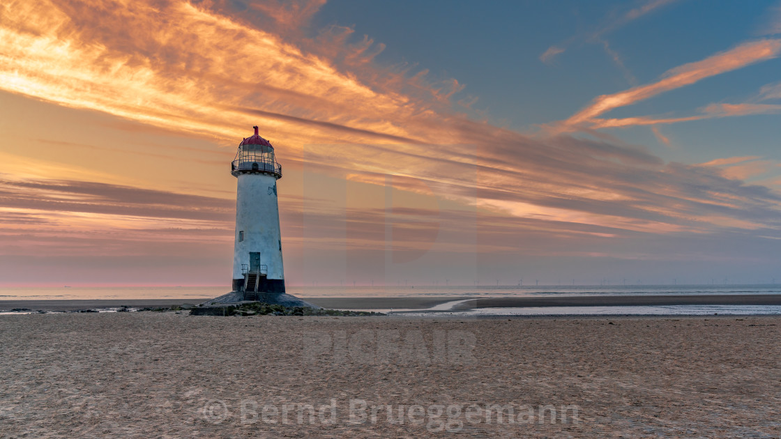 "Talacre Lighthouse, Clwyd, Wales, UK" stock image