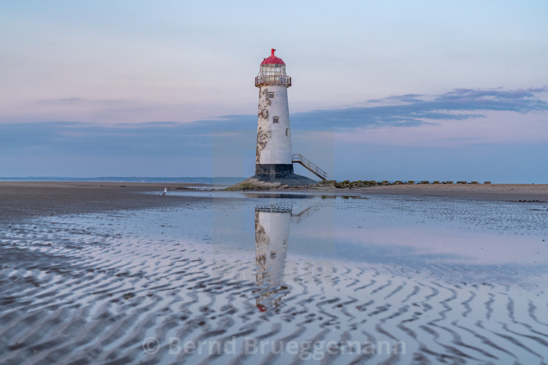 "Talacre Lighthouse, Clwyd, Wales, UK" stock image