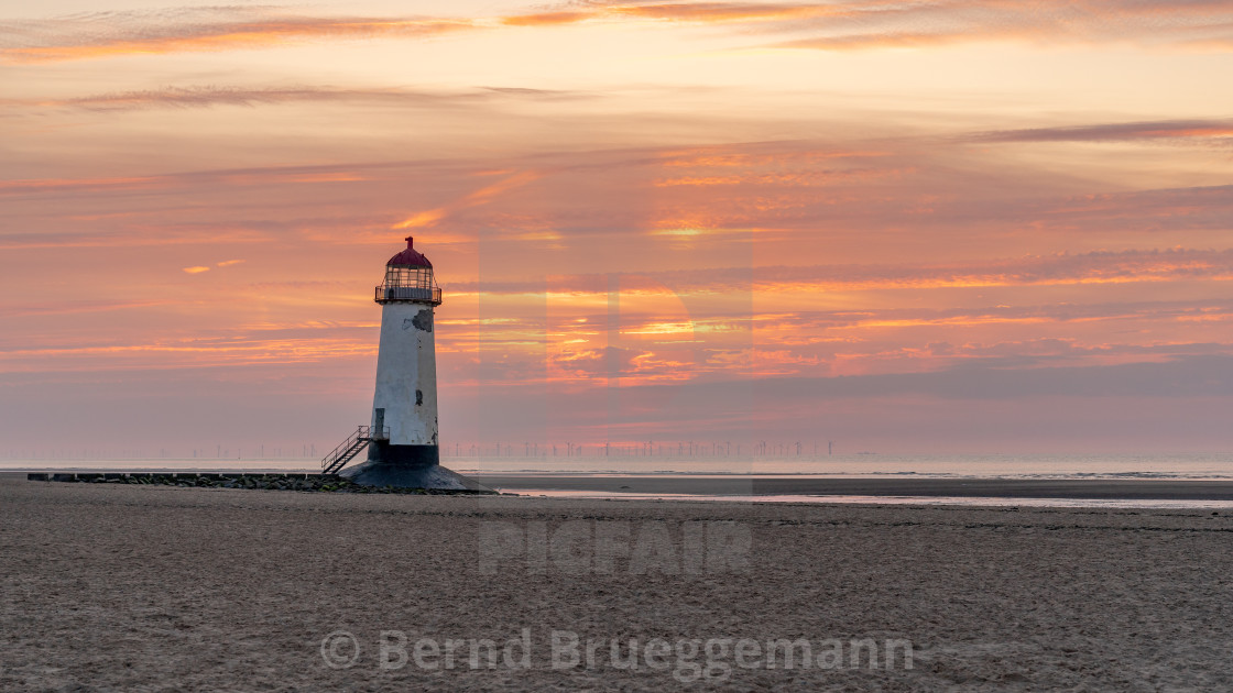 "Talacre Lighthouse, Clwyd, Wales, UK" stock image