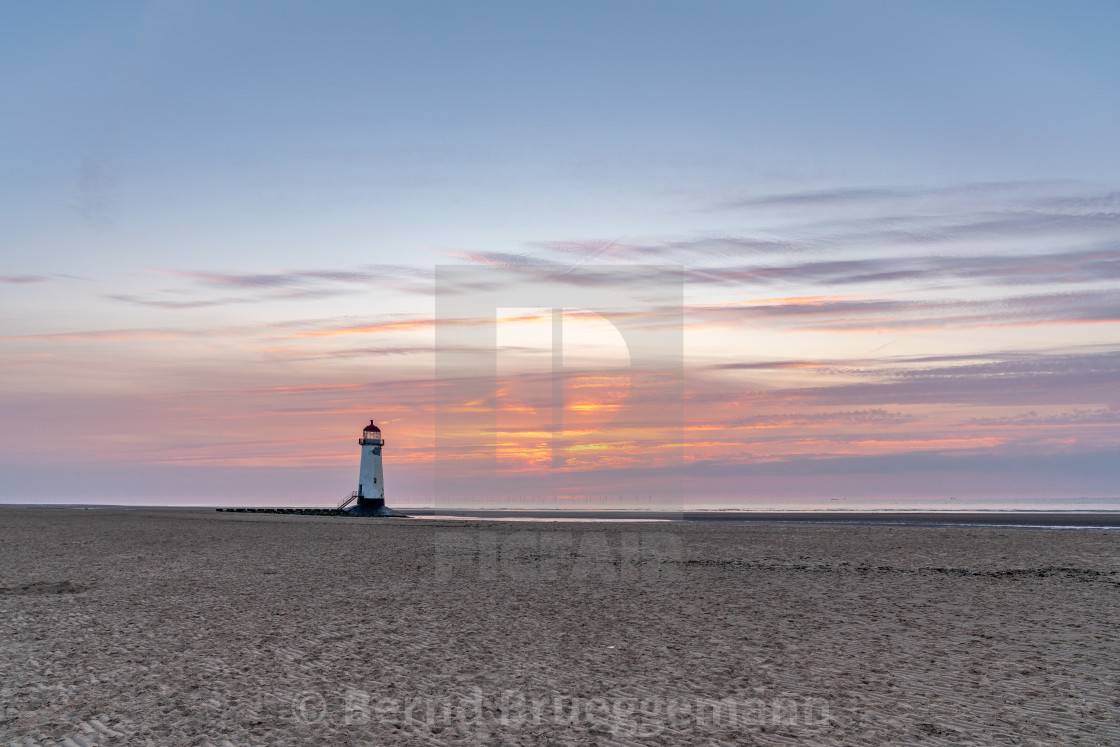 "Talacre Lighthouse, Clwyd, Wales, UK" stock image