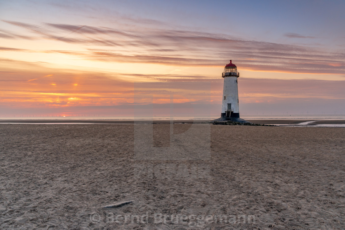 "Talacre Lighthouse, Clwyd, Wales, UK" stock image