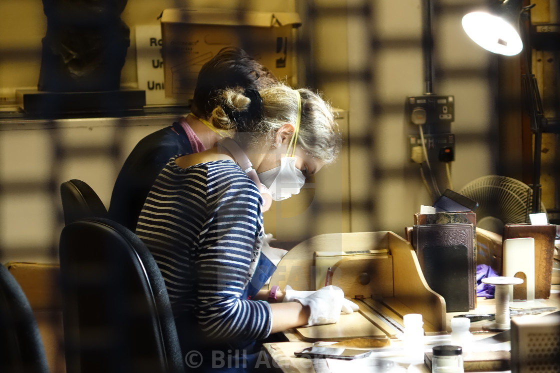 "Restoring Ancient Texts" stock image