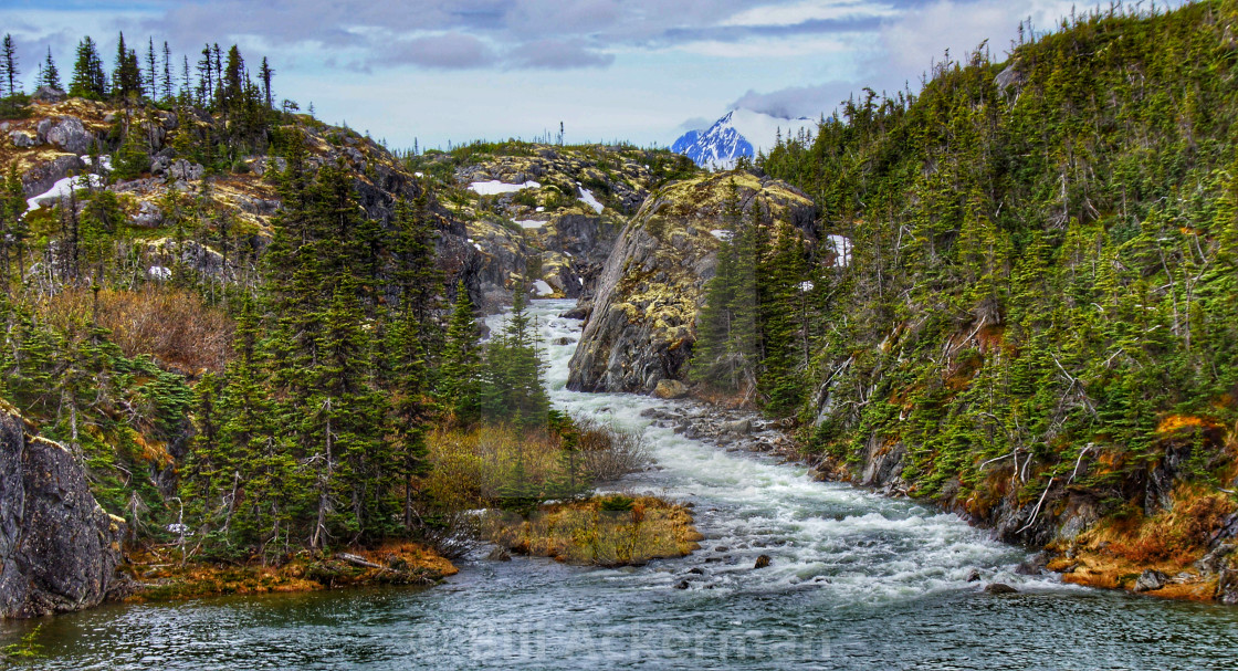 "Whitewater Rapids Near White Pass Summit, Alaska" stock image