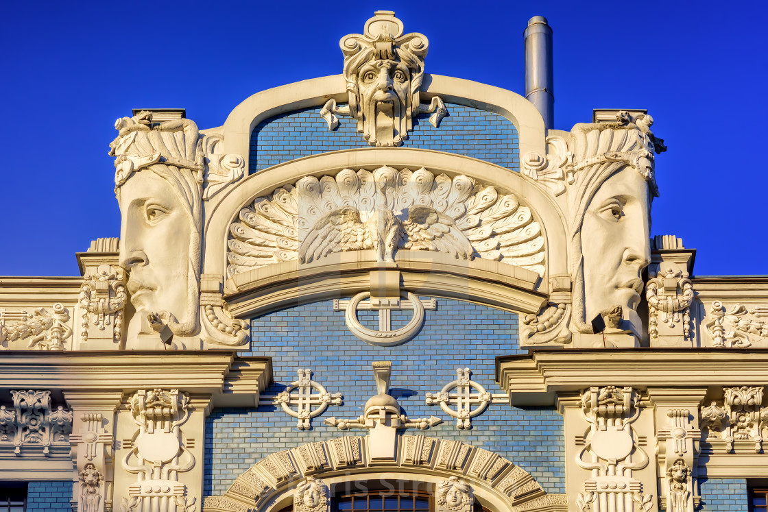 art nouveau building detail riga latvia license for 12 40 on