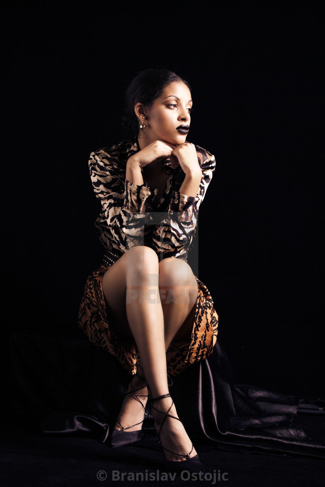 fashion shot of young beautiful black woman in animal print ski - License, download or print for £ | Photos | Picfair fashion shot of young beautiful black woman in animal print ski - License, download or print for £ | Photos | Picfair