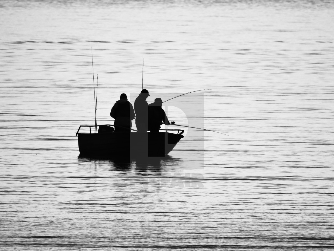 "Fishing Silhouette (Arctic Circle)" stock image