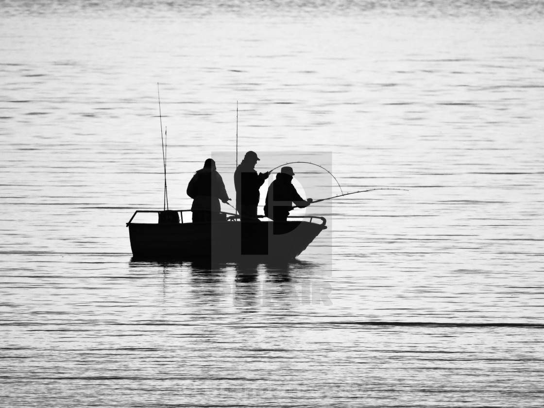 "Fishing Silhouette (Arctic Circle)" stock image