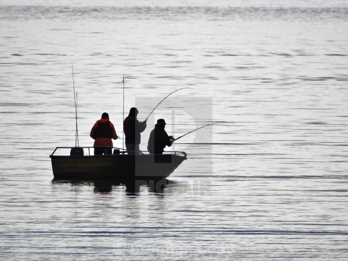 "Fishing Silhouette (Arctic Circle)" stock image